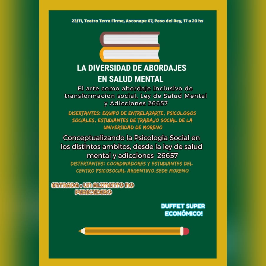 Jornada Psicología Social y la Diversidad de Abordajes en la Salud Mental  en la Ciudad de Moreno – Apuntes Grupales
